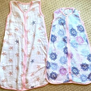 Two Aden & Anais Sleep Sacks, Sz M and L